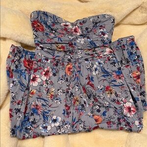 Band of Gypsies Grey-Blue Floral Dress